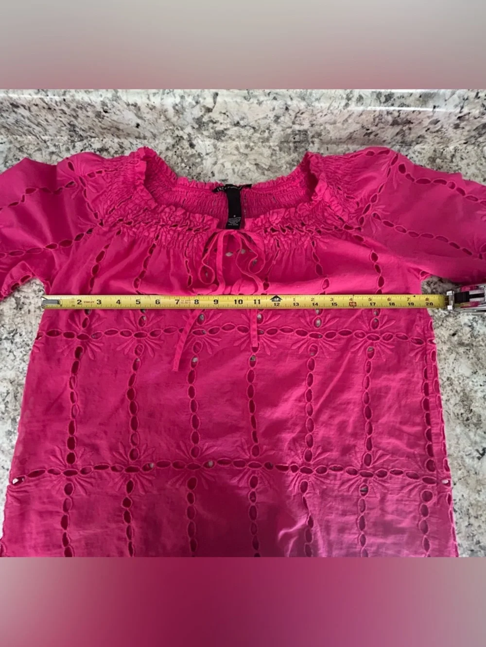 INC International Concepts Pink Eyelet Embroidered Boho Blouse and Cami Size 6